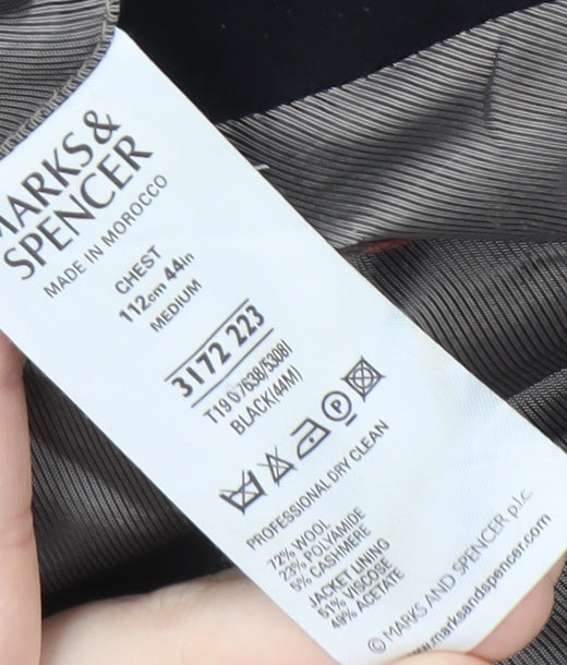 Mens UK Size M Marks and Spencer Black Basic Jacket