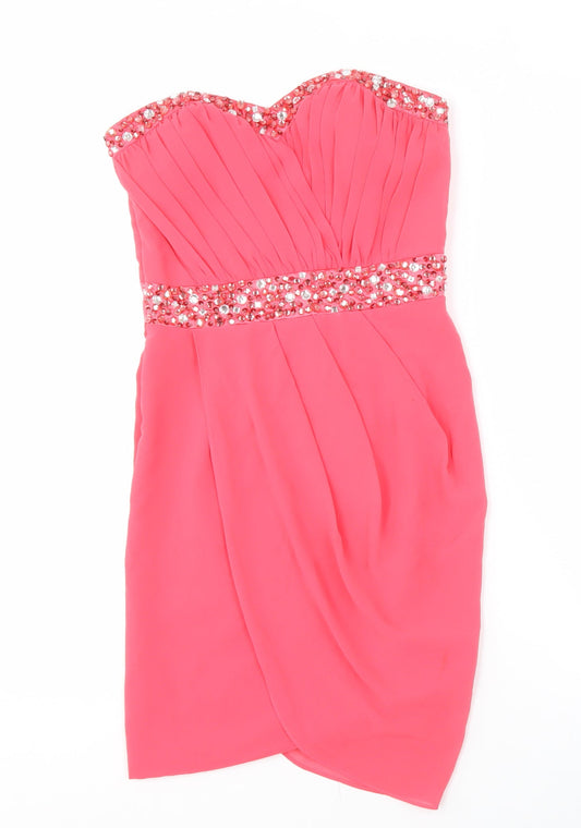 Jane Norman Women's Pink Bodycon Dress Size 6