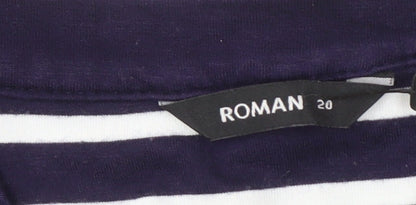 Womens UK Size 20 Roman Multicoloured Basic Blouse