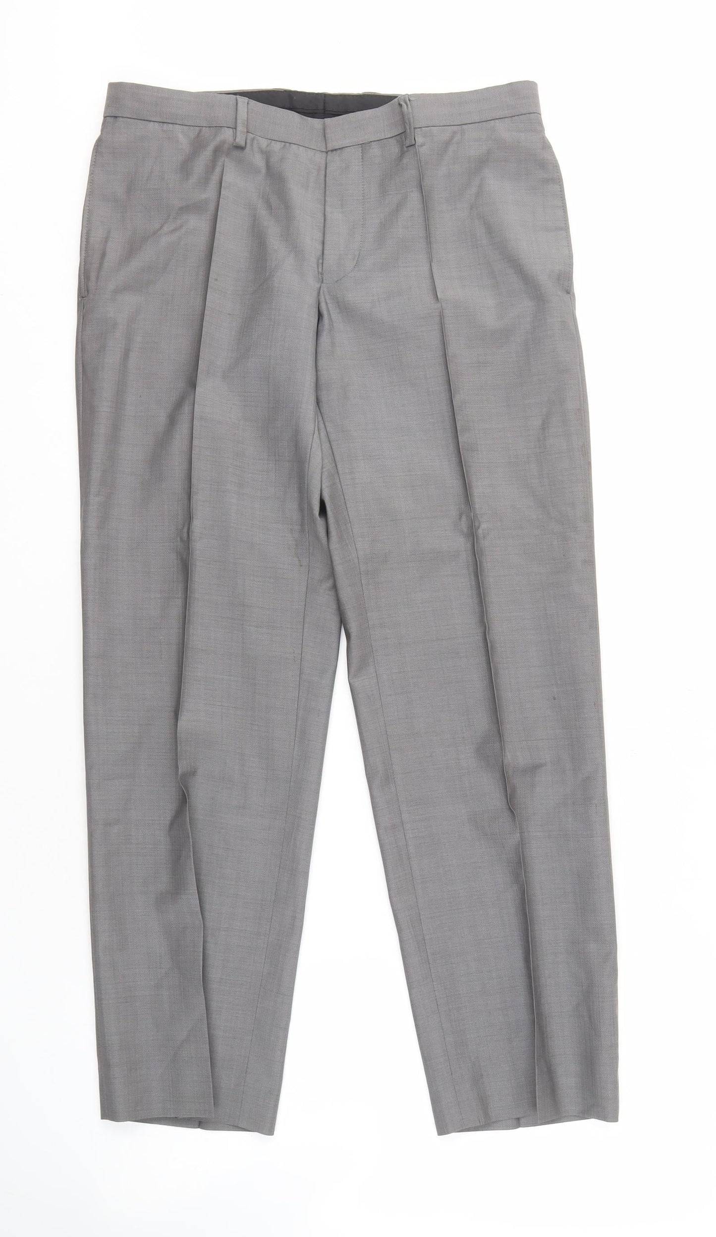 Marks and Spencer Men's Grey Formal Trousers 32 Regular