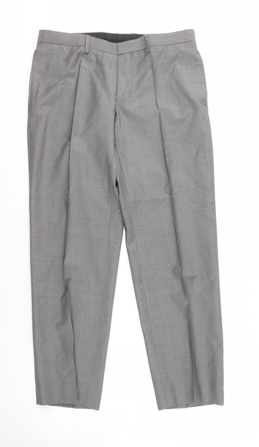 Marks and Spencer Men's Grey Formal Trousers 32 Regular