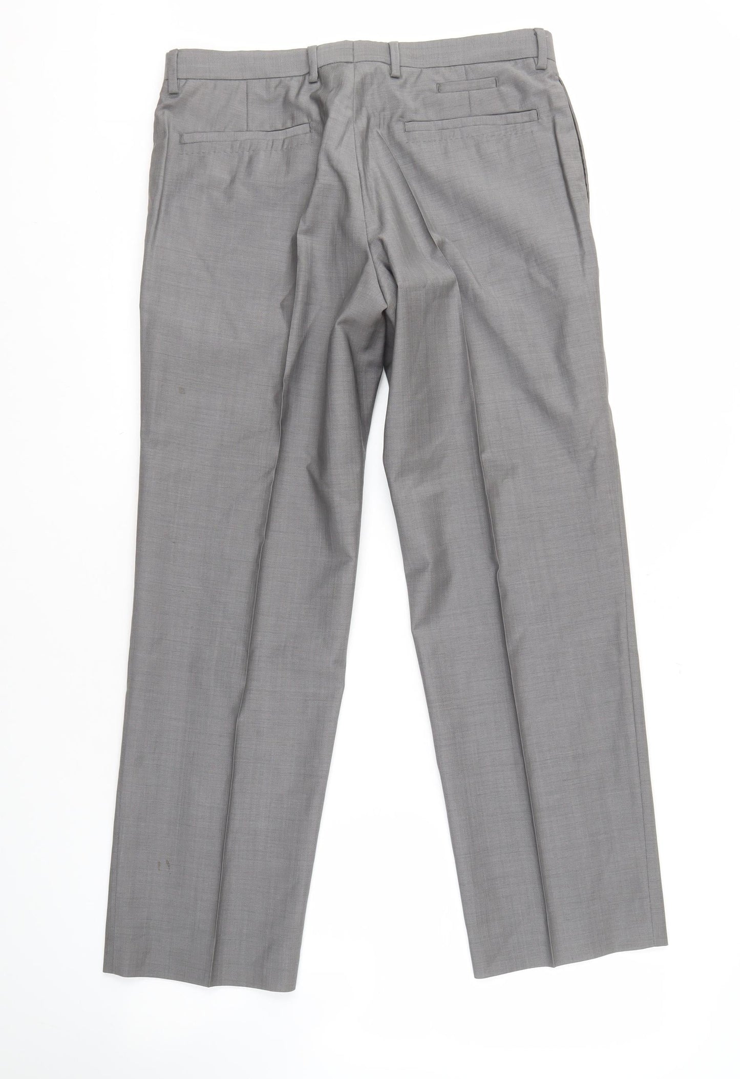 Marks and Spencer Men's Grey Formal Trousers 32 Regular