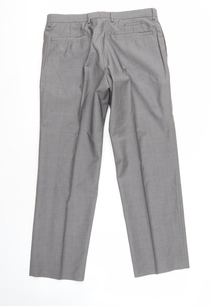 Marks and Spencer Men's Grey Formal Trousers 32 Regular