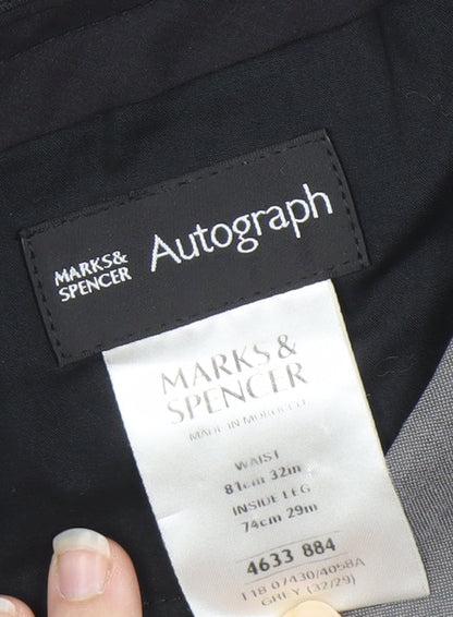 Marks and Spencer Men's Grey Formal Trousers 32 Regular