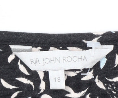 Womens UK Size 18 RJR John Rocha Black Basic T-Shirt