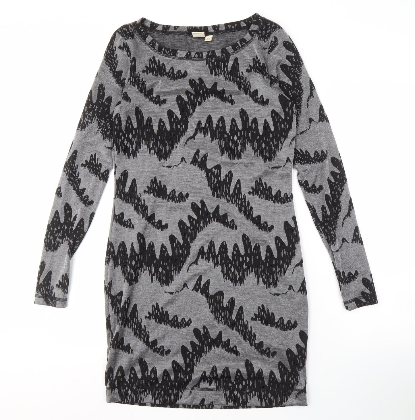 French Connection Women's Grey Black Shift Dress Size 12