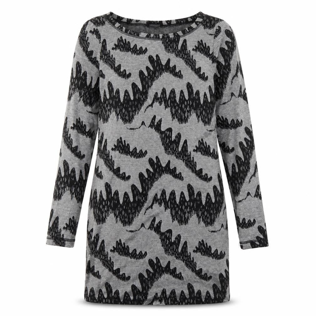 French Connection Women's Grey Black Shift Dress Size 12