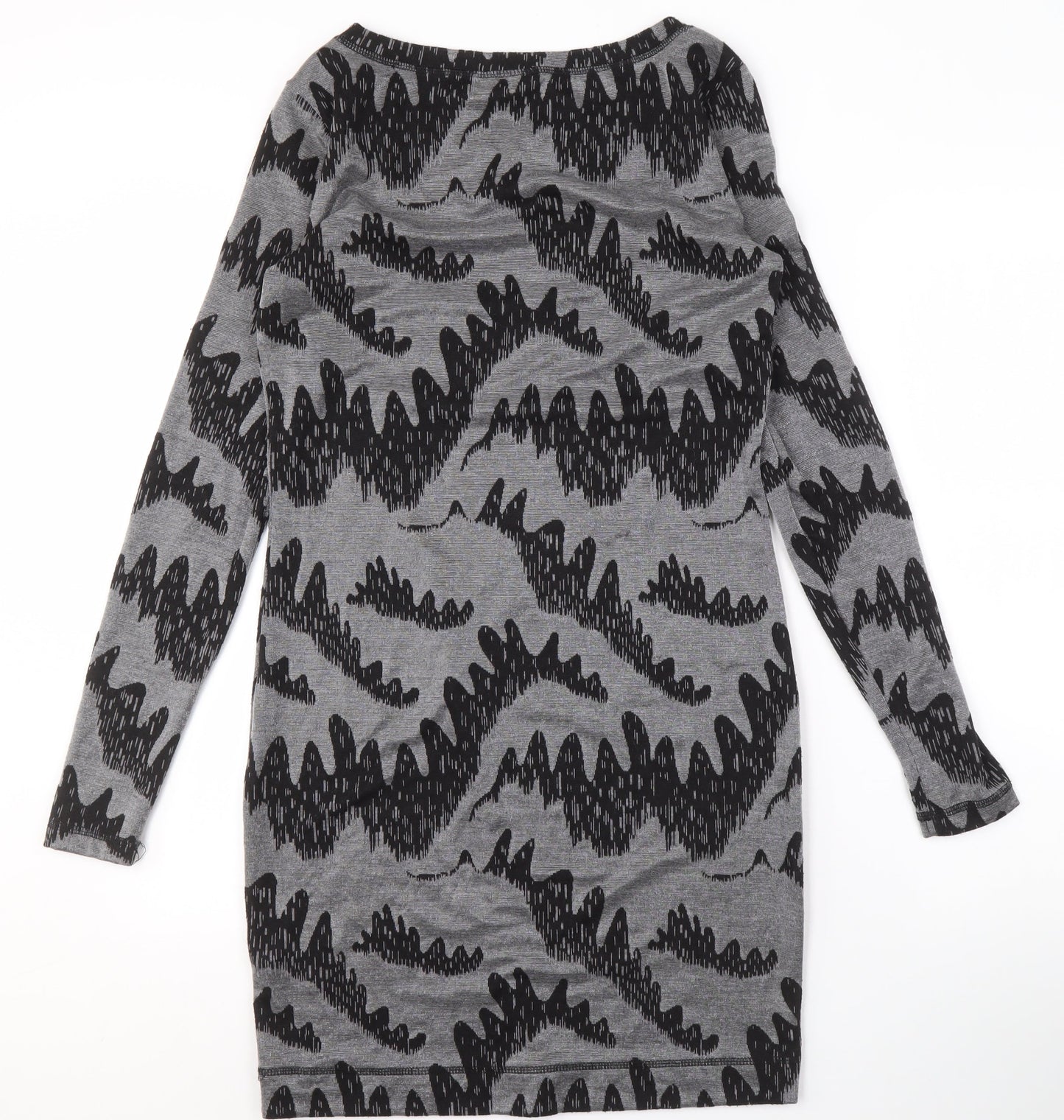 French Connection Women's Grey Black Shift Dress Size 12