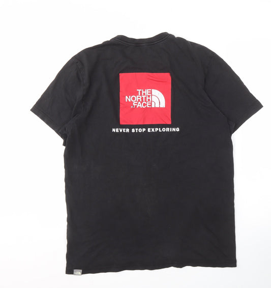The North Face Men's Black Cotton T-Shirt, Size L, Logo Accent
