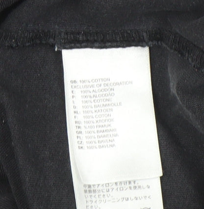 The North Face Men's Black Cotton T-Shirt, Size L, Logo Accent