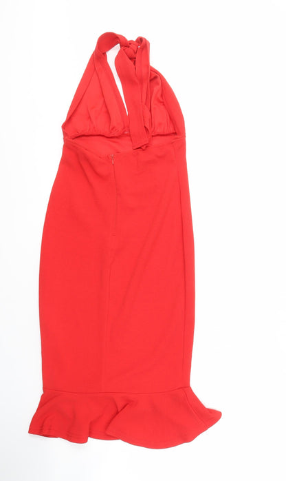 Prey Women's Red Halter Dress Size 8