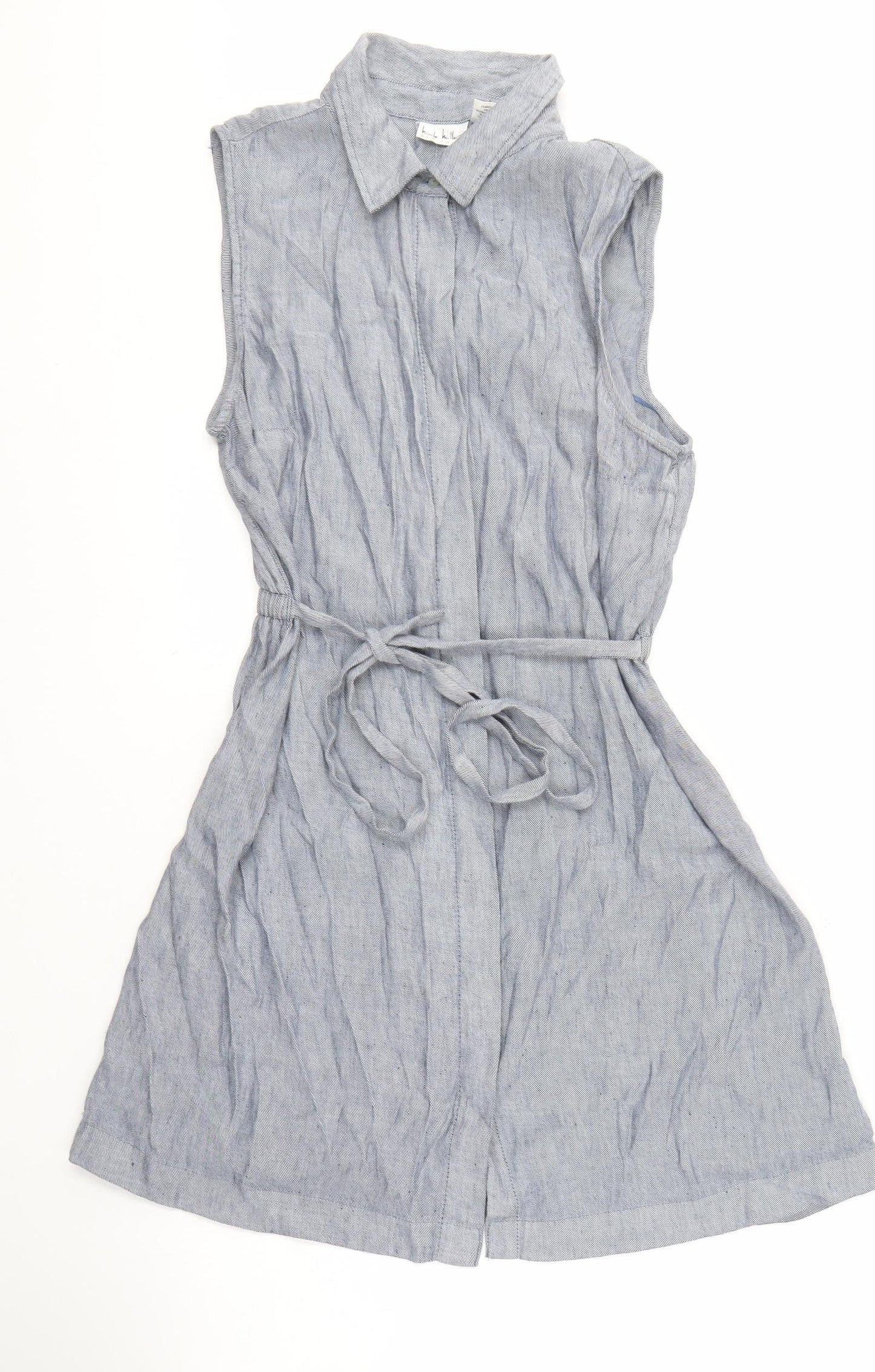 Nicole Miller Women's Blue Collared Shirt Dress Size 14