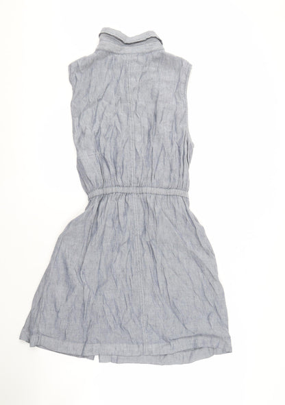 Nicole Miller Women's Blue Collared Shirt Dress Size 14