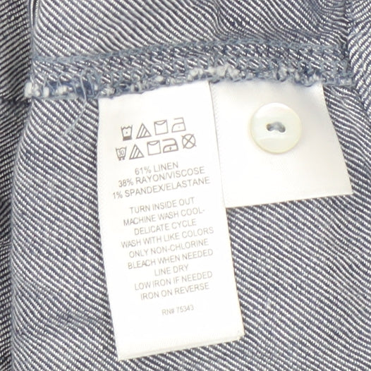 Nicole Miller Women's Blue Collared Shirt Dress Size 14