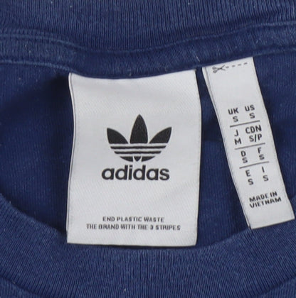 Adidas Men's Blue & White Colourblock T-Shirt S