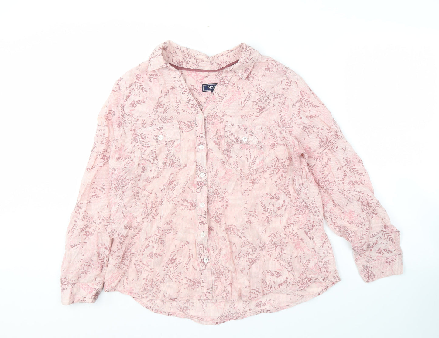 Maine New England Women's Pink Floral Button-Up Shirt