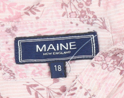Maine New England Women's Pink Floral Button-Up Shirt