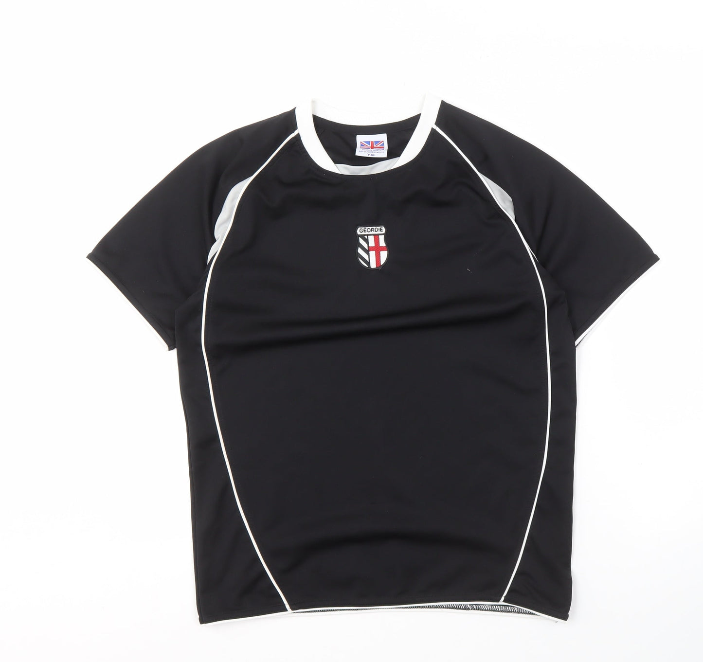 Phoenix Sports Boys Black T-Shirt, Short Sleeve, XL