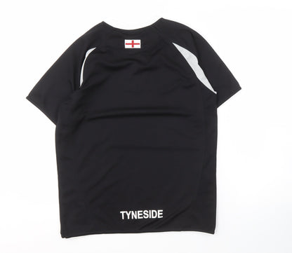 Phoenix Sports Boys Black T-Shirt, Short Sleeve, XL