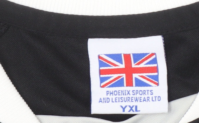 Phoenix Sports Boys Black T-Shirt, Short Sleeve, XL