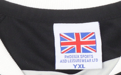 Phoenix Sports Boys Black T-Shirt, Short Sleeve, XL