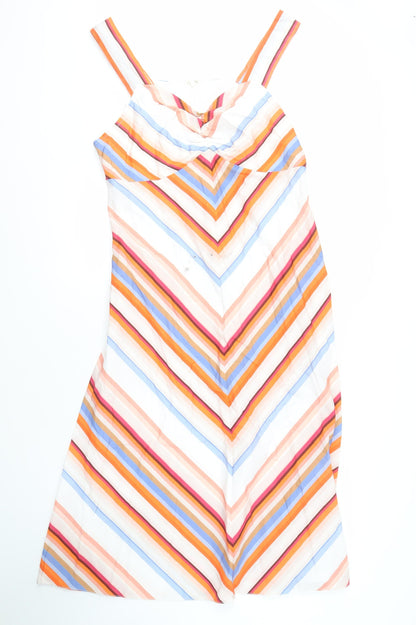 Monsoon Womens Multicoloured Striped Dress Size 14