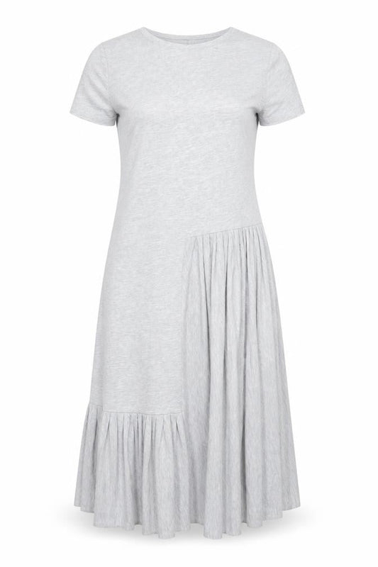 Front view of ASOS Women's Grey Short Sleeve Dress, size 10
