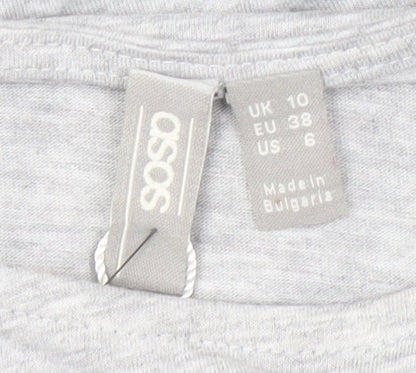 ASOS Women's Grey Short Sleeve Dress Size 10