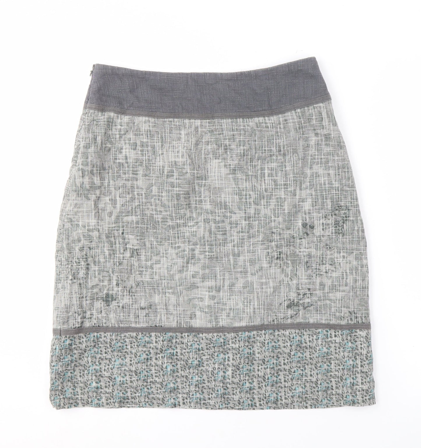 Laura Ashley Womens Grey Cotton Skirt Size 10
