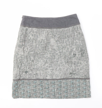 Laura Ashley Womens Grey Cotton Skirt Size 10