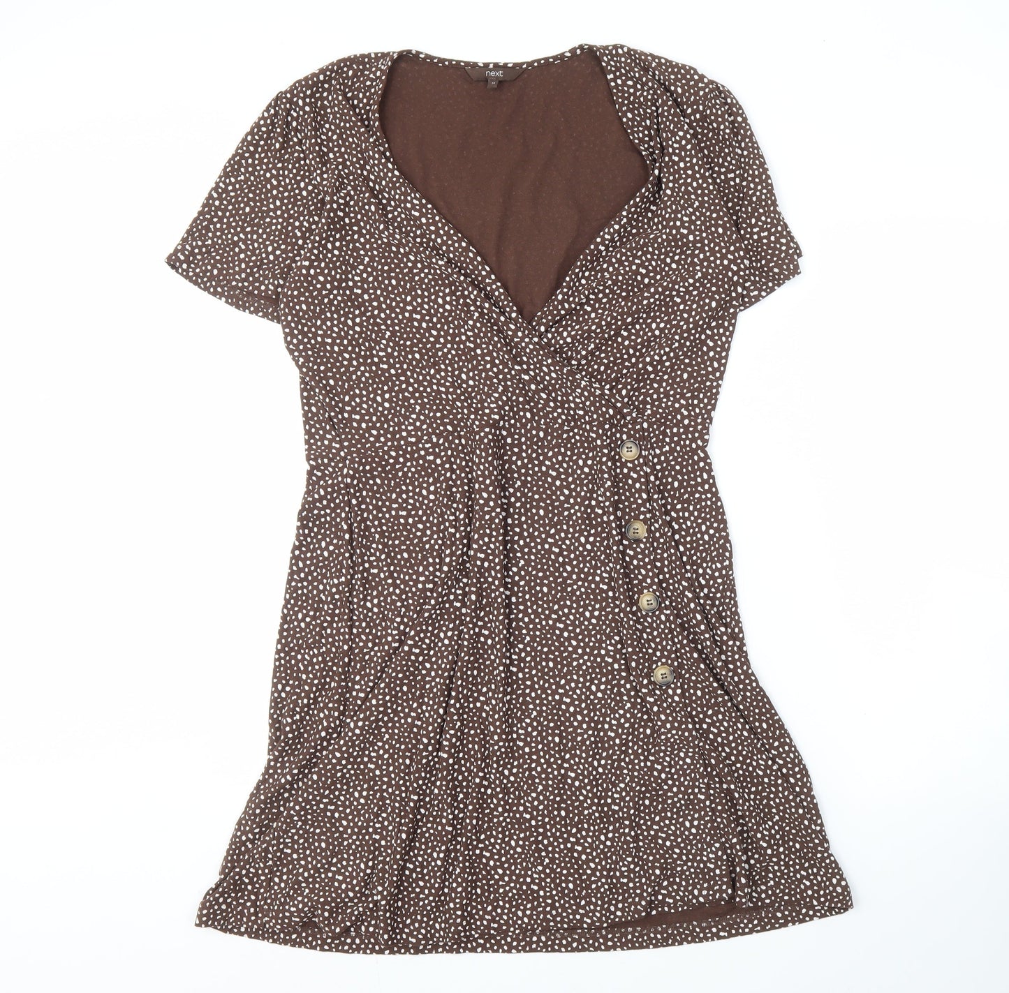 Next Women's Brown Wrap Dress Size 14