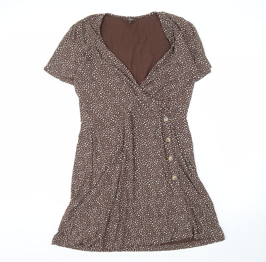 Next Women's Brown Wrap Dress Size 14