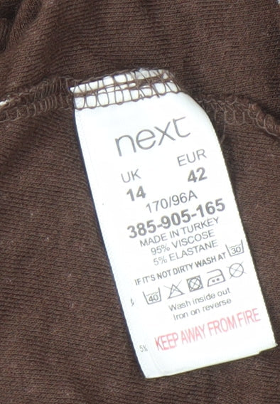 Next Women's Brown Wrap Dress Size 14