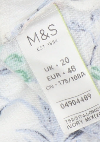 Womens UK Size 20 Marks and Spencer Ivory Basic T-Shirt