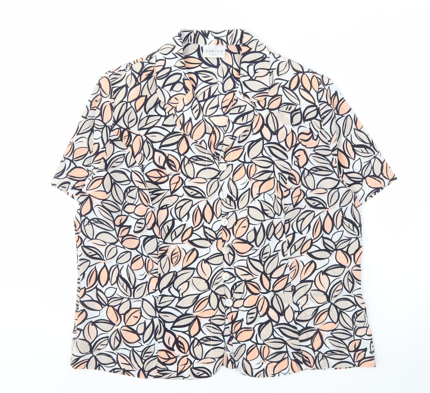 Womens UK Size 16 Eastex Multicoloured Basic Button-Up