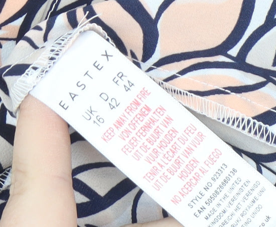 Womens UK Size 16 Eastex Multicoloured Basic Button-Up