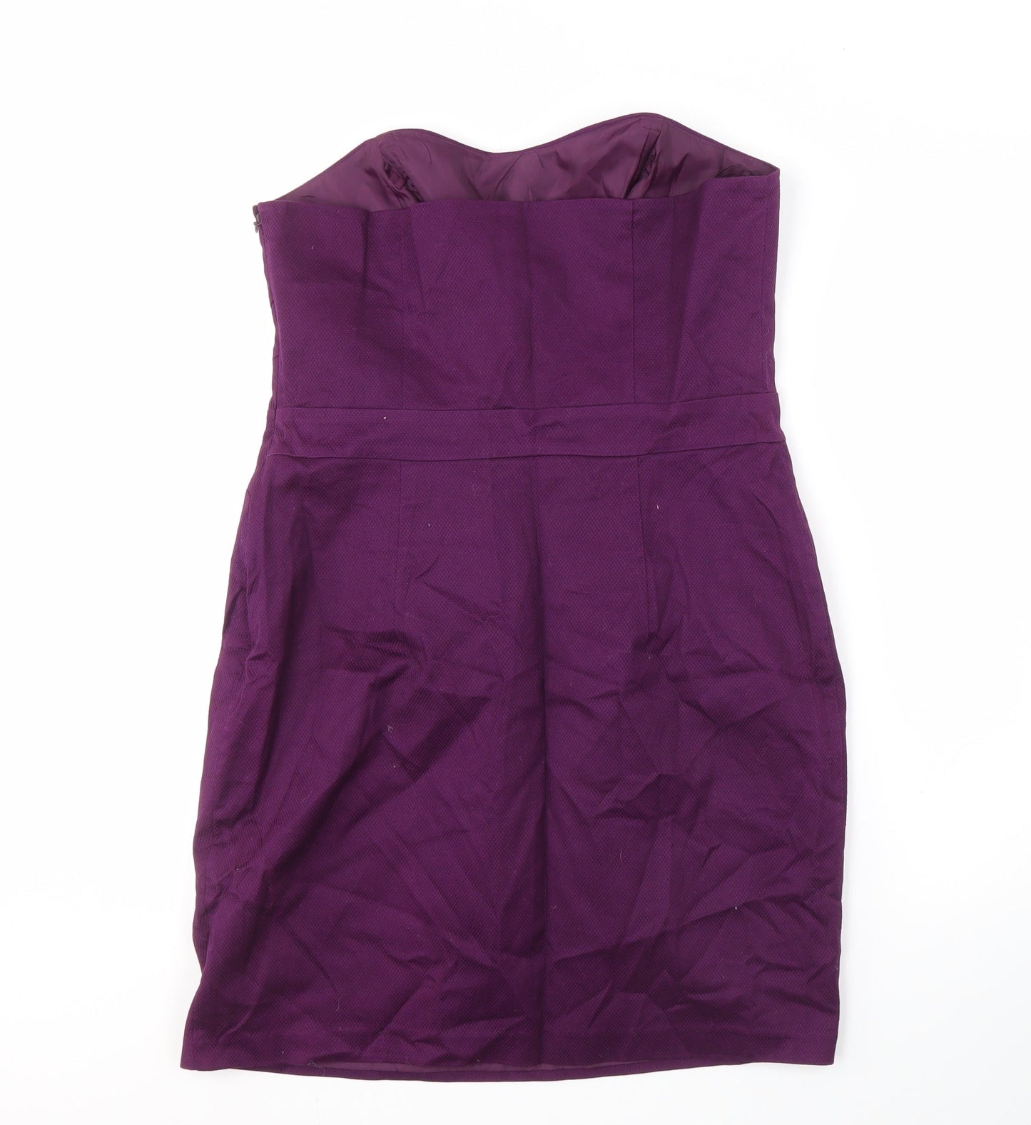 Oasis Purple Bodycon Women's Strapless Dress, Size 14