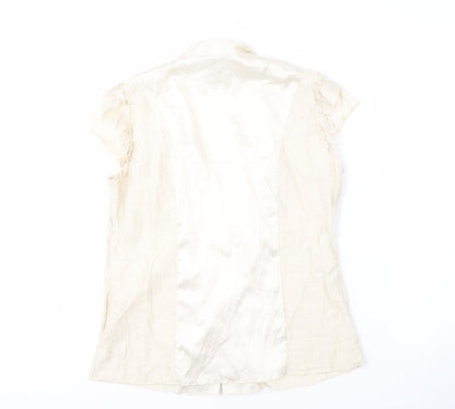 Per Una Women's Ivory Blouse, Size 12, V-Neck Flutter Sleeve