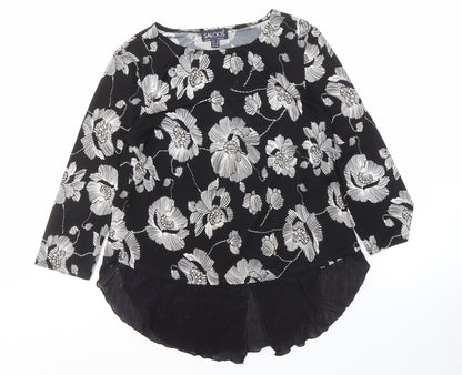Womens UK Size 14 Saloos Black Tunic Blouse