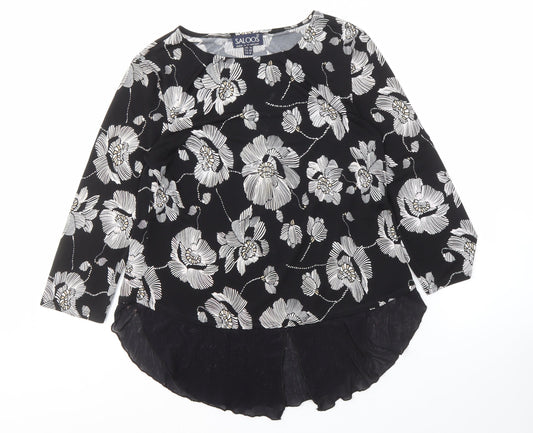 Womens UK Size 14 Saloos Black Tunic Blouse
