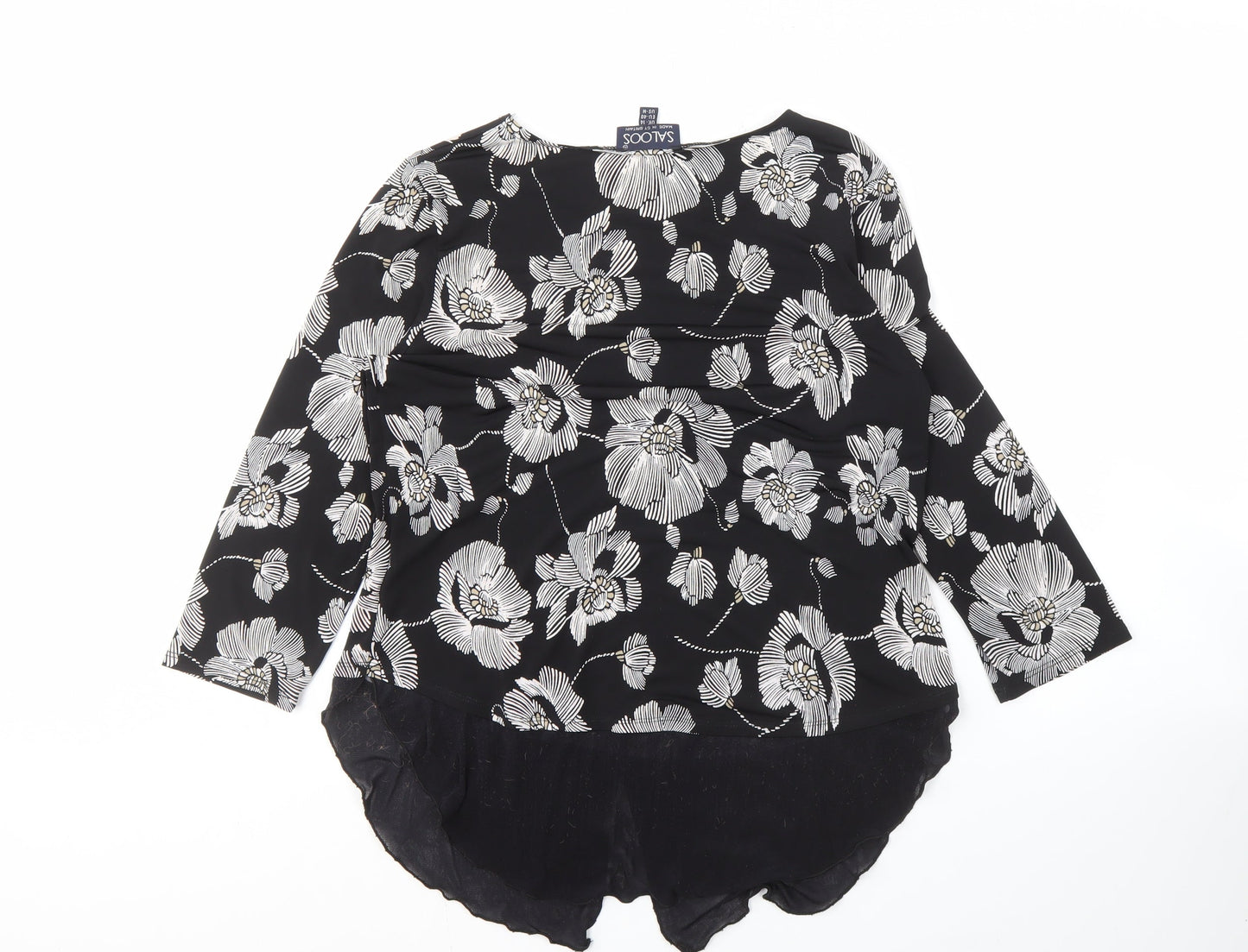 Womens UK Size 14 Saloos Black Tunic Blouse