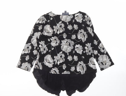 Womens UK Size 14 Saloos Black Tunic Blouse
