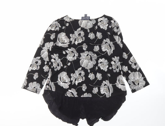 Womens UK Size 14 Saloos Black Tunic Blouse