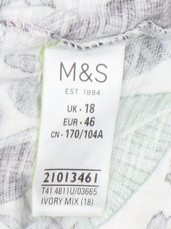 Womens UK Size 18 Marks and Spencer Multicoloured Basic T-Shirt