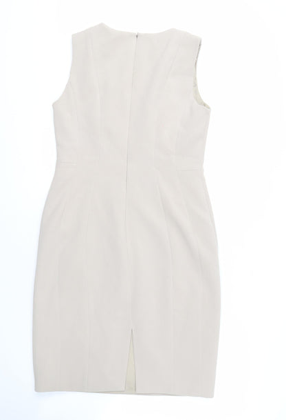 Hobbs Women's Beige Sheath Dress Size 12