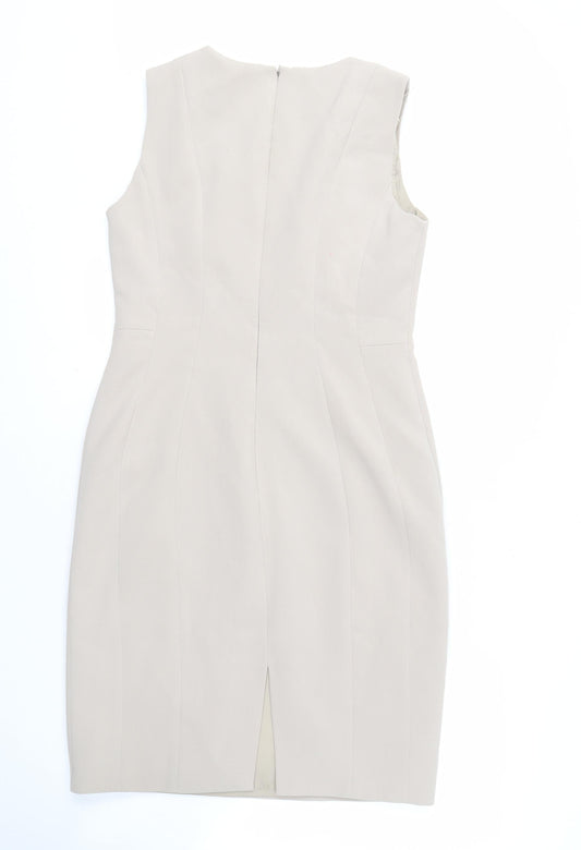 Hobbs Women's Beige Sheath Dress Size 12