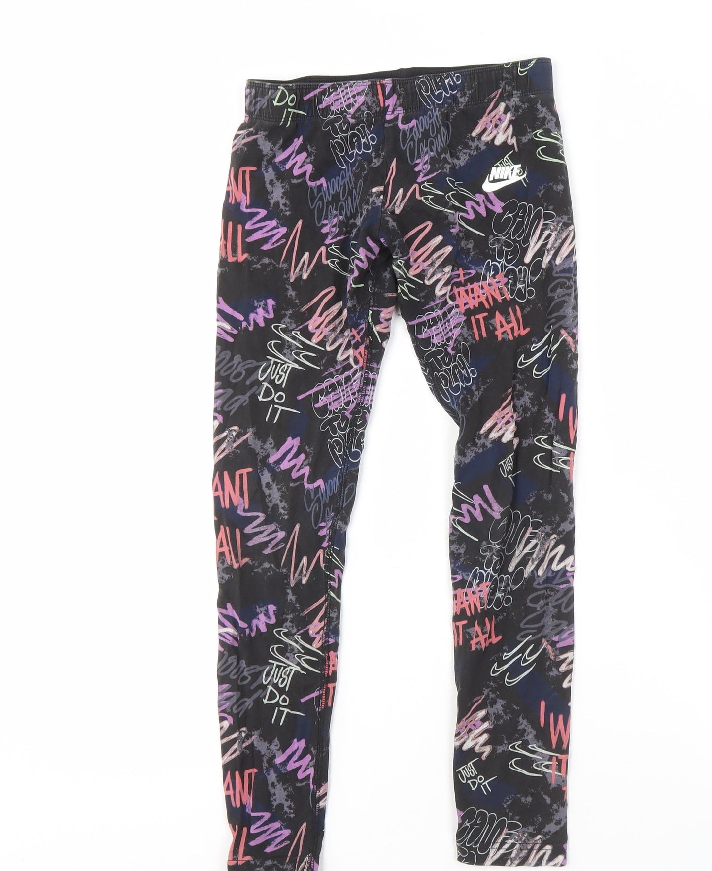 Nike Girls Multicoloured Leggings 10-12 Years Graphic Sports