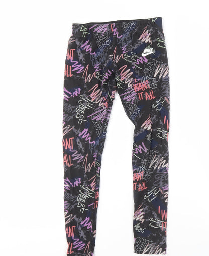 Nike Girls Multicoloured Leggings 10-12 Years Graphic Sports