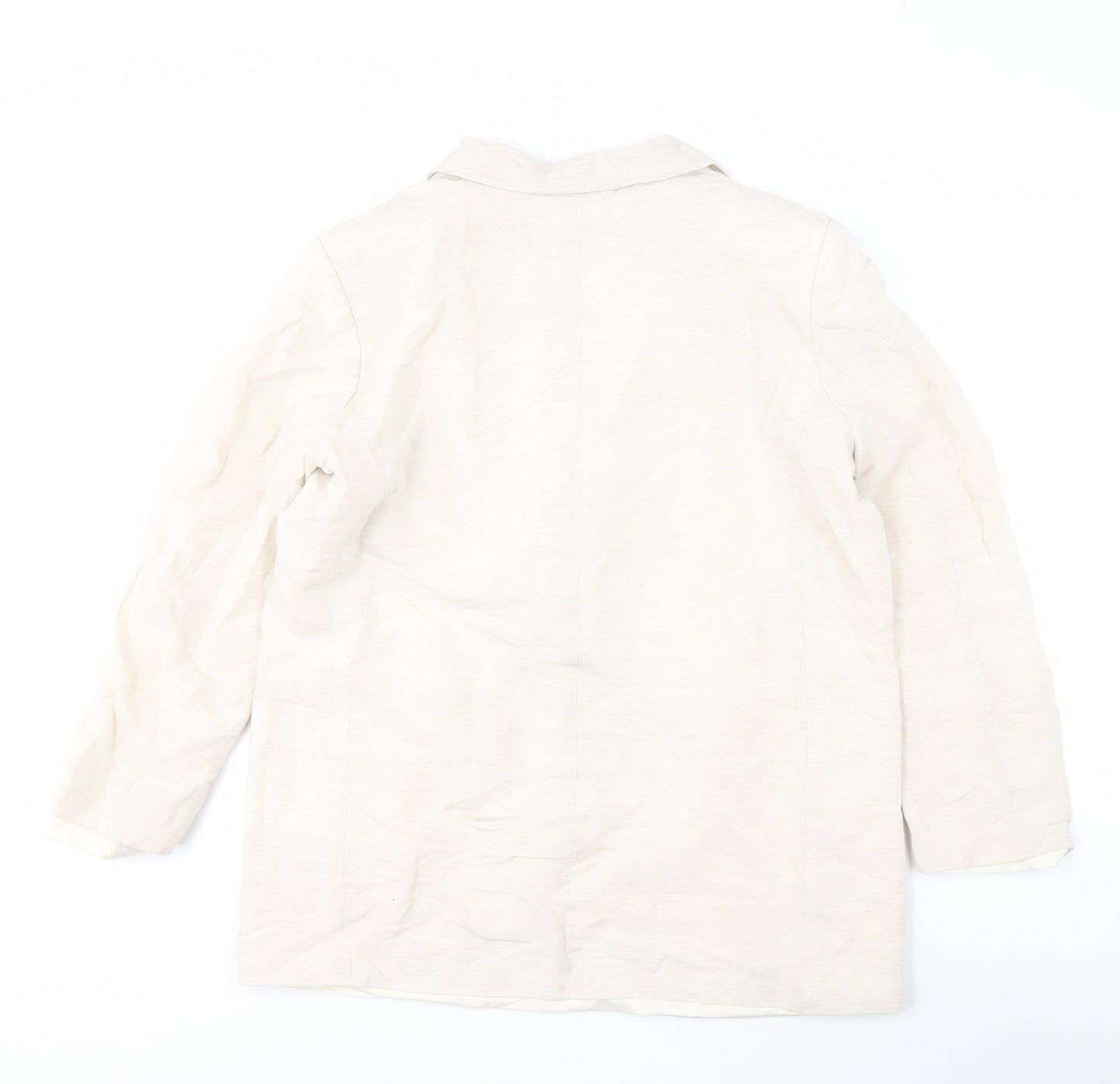 H&M Women's Ivory Linen Blazer Size 8