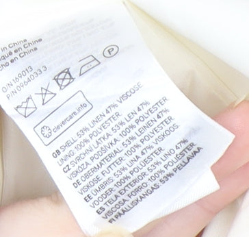 H&M Women's Ivory Linen Blazer Size 8